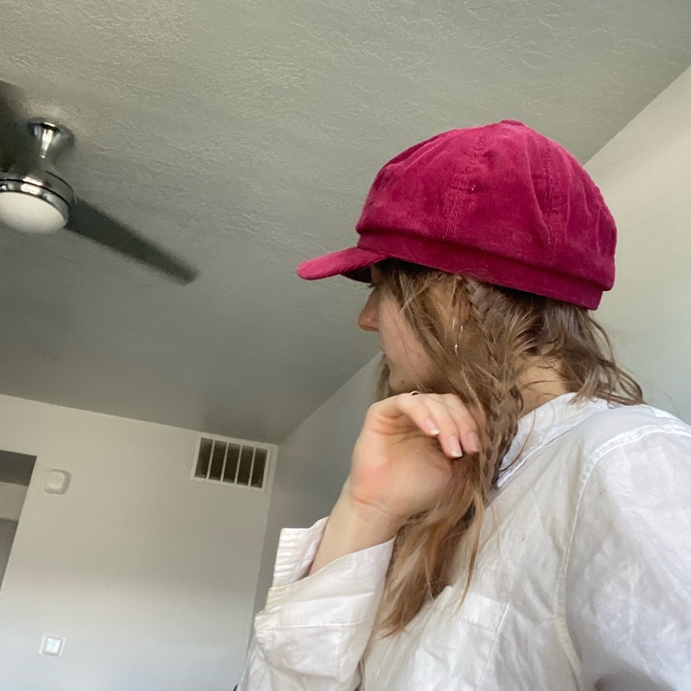 Vintage flat cap red velvet